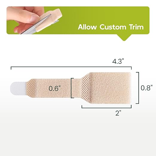 Bukihome Hammertoe Corrector - 10 Pack Toe Straighteners - Broken Toe Wraps - Realign Bent, Curled, Crooked, Claw, Hammer Toes - Toe Corrector Splints for Men and Women (Large, Beige)