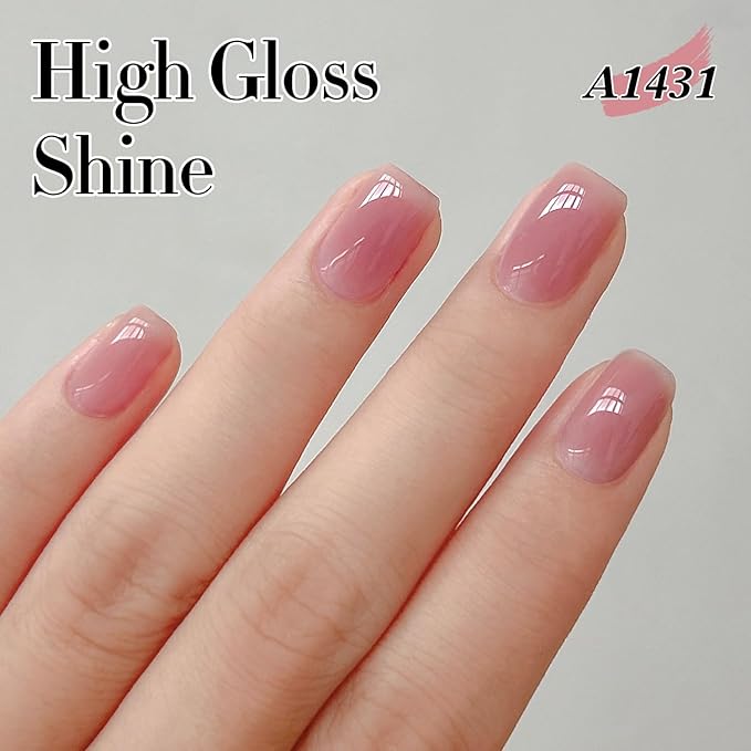 Double Rhythm Gel Nail Polish Set of 6 Colors Baby Light Pastel Milky Nail Polish Starter Kit Art DIY Salon Home (Jelly Sheer White Pink Nude,Kit 38)