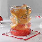 ALINK 16 oz Bubble Drinking Water Glasses Tumblers- Glass Cups Cute Ripple - Image 9