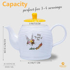 Porcelain Tea Pot Honey Bee Pattern Ceramic Teapot White Coffee Pot Water - Image 3