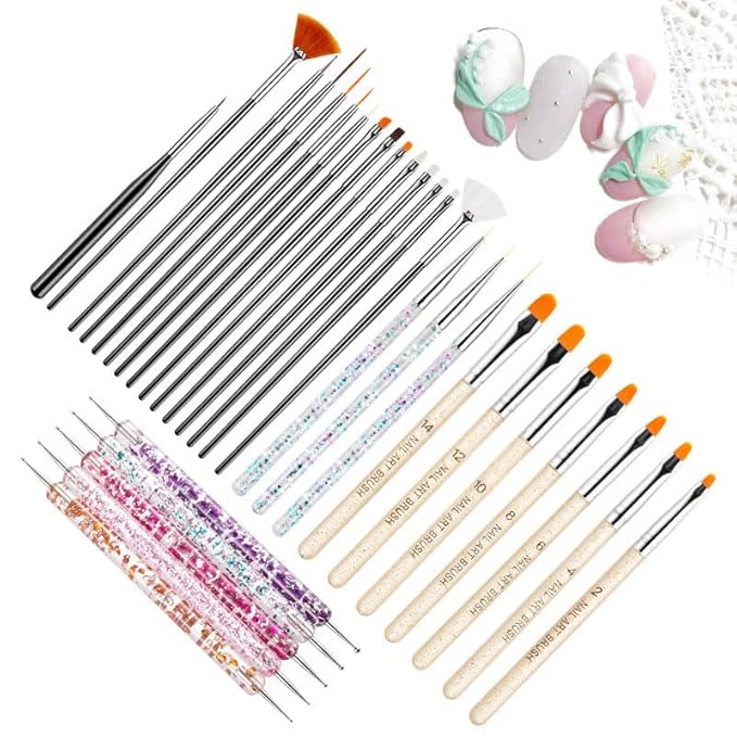 Nail Art Tools Kit, 18kinds nail art brush Set with Hand Tools and Accessories for Manicure,86pcs in total, Ideal gift for Women, girls. (RHYTHM-0024B2)