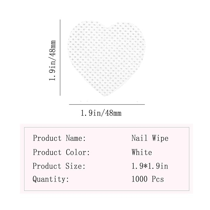 1000 PCS Lint Free Nail Wipes,Nail Polish Remover Wipes for Lash Extension Supplies,Lint-Free Lash Glue Wipes Pads Eyelash Extension Nails Wipes for Nail Polish Remover,Lash Glue Cleaning Pads, White