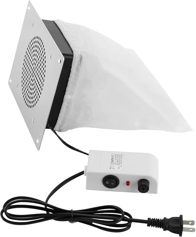 Desktop Nail Dust Collector Nail Dust Collector for Nail Salon or Home DIY Manicure (Silvery White)