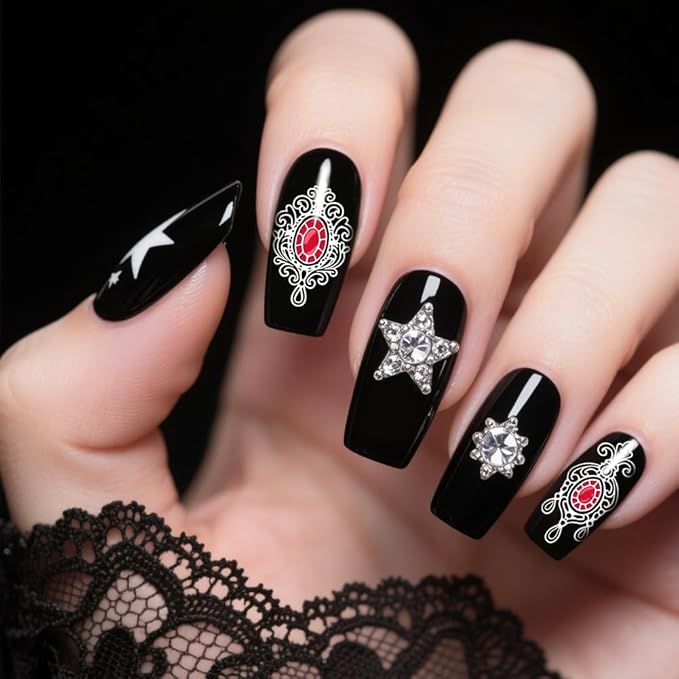 PH PandaHall 3pcs Jewelry Pendant Nail Art Stamping Plate Diamonds Bows Nail Stamper Vintage Jewelry Print Nails Stencils Stainless Steel Nails Image Plates for Manicures Arts Design Salon Printing
