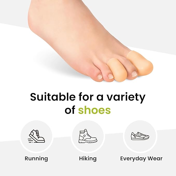 Bukihome 12 Pcs Gel Toe Cap, Toe Protector for Women Men - Cushions and Protects to Cover Toes, Relief Toe Pain from Ingrown Toenails, Corns, Blisters, Hammer Toes (8L + 4S)