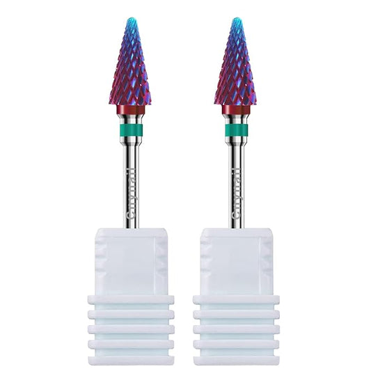 3/32" 2PCS Clean Umberllas Bits Coarse Grit Carbide Cuticle Cleaner Bit for Electric Nail Drills – Professional Manicure Tool for Nail Salons and Home Use (C Grit. Purple)