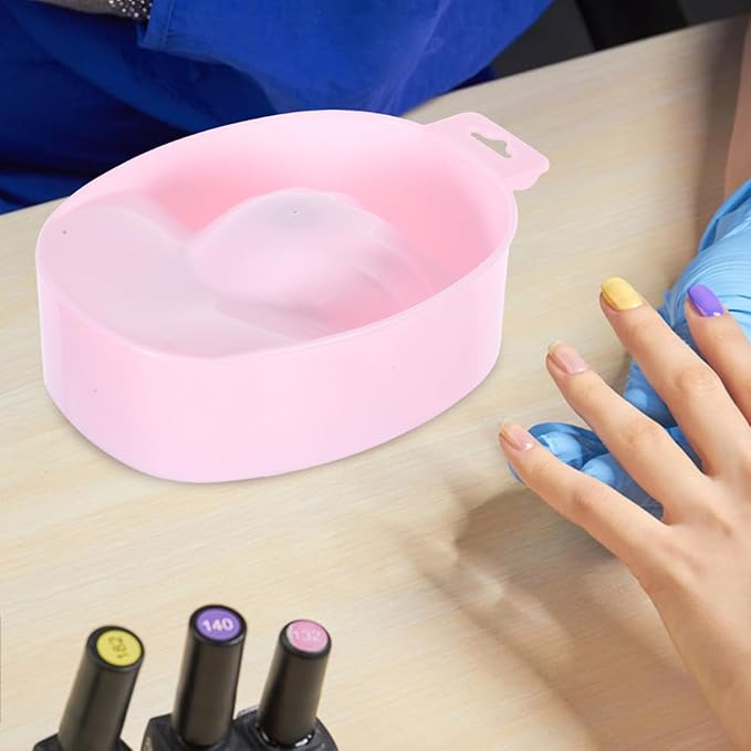 Nail Soaking Bowl, Manicure Bowls Soak Off Tray Bowls Nail Art Tool Nail Remover Tool Nail Care Bowl for Salon Home (Pink)