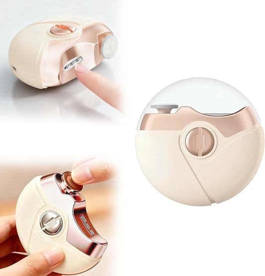 Electric Nail Clippers, 2025 New Rechargeable Nail Trimmer, Multi Functional 3-in-1 Nail Tool for Home Use, Electric Nail Clippers Suitable for Infants, Children, Elderly (Beige)