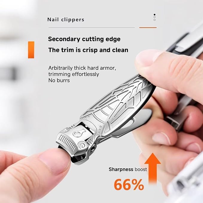 Stainless Steel Nail Clippers Set 3 in 1 Toenail and Fingernail Clippers with Nail File, Manicure and Pedicure personnal Care Tool Thick toenail Cutter for Men, Women, Seniors, Gift
