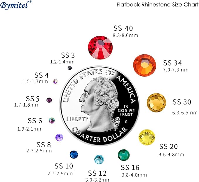 1440PCS Art Nail Rhinestones Non Hotfix Glue Fix Round Crystals Glass Flatback for DIY Jewelry Making with one Picking Pen (ss12 1440pcs, Mix)