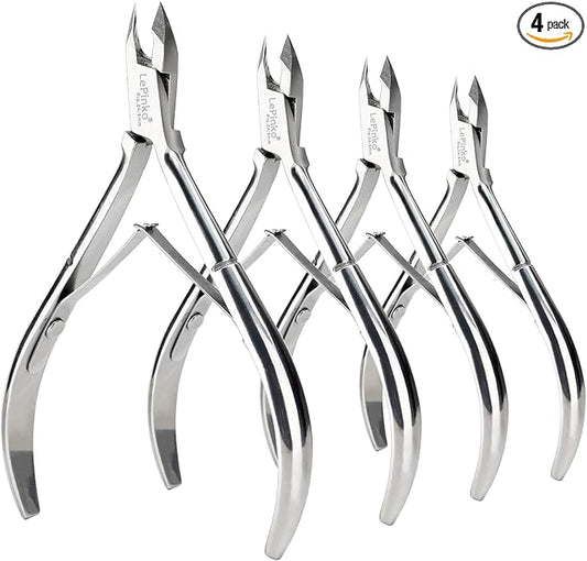 LePinko 4 Packs Upgraded Cuticle Trimmer kit, Sharp Dead Skin Clipper, Labor-saving Cuticula Remover for Fingernail Toenail, Manicure Pedicure Tool for Women Men, 5mm Jaw