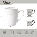 famiware Eden Coffee Mugs Sets of 4, 12 oz Ceramic Stoneware Mug Cup Set | - Image 3