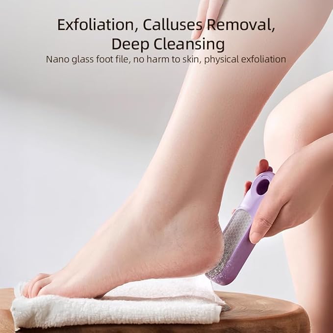 2 in 1 Foot File Callus Remover, Foot Scrubber, Multi Purpose 2 in 1 Feet Pedicure Tool with Toe Cleaning Brush, for Home Foot Care