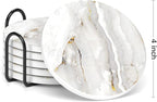 Coasters for Drinks, Kitchen Home Decor Housewarming Gift, Round 4 in - Image 2