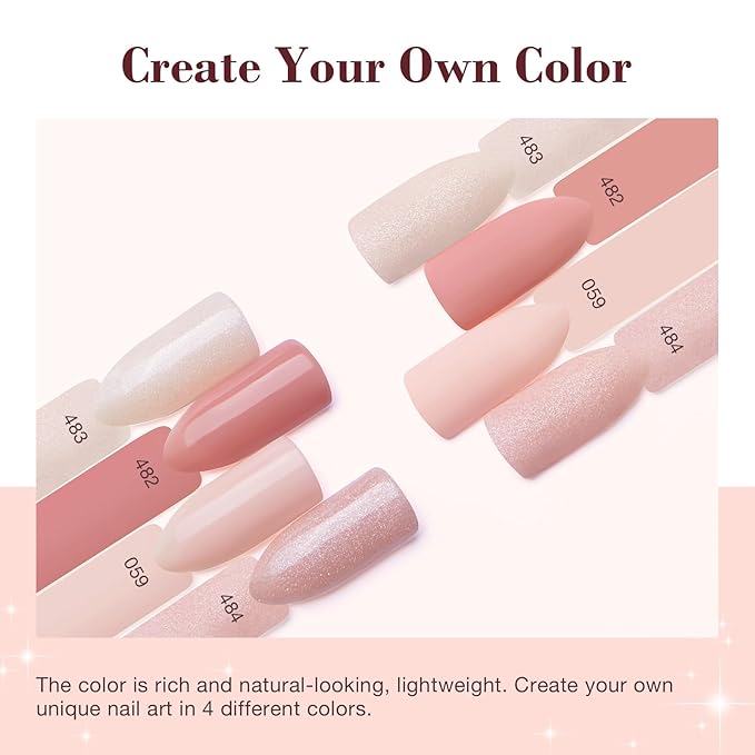 AZUREBEAUTY Dip Powder Nail Kit, 4 Colors Dipping Powder Nude Skin Glitter System Liquid Set Recycling Tray, French Nail Art Base & Top Coat Activator DIY Salon.