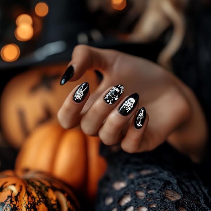 PH PandaHall 5pcs Halloween Nail Stamping Plate, Ghost Witch Nail Stencils Skull Pumpkin Nail Stamps Nail Art Stamping Plate Stainless Steel Print Nail Stencils for Nail Art Design Manicure Salon