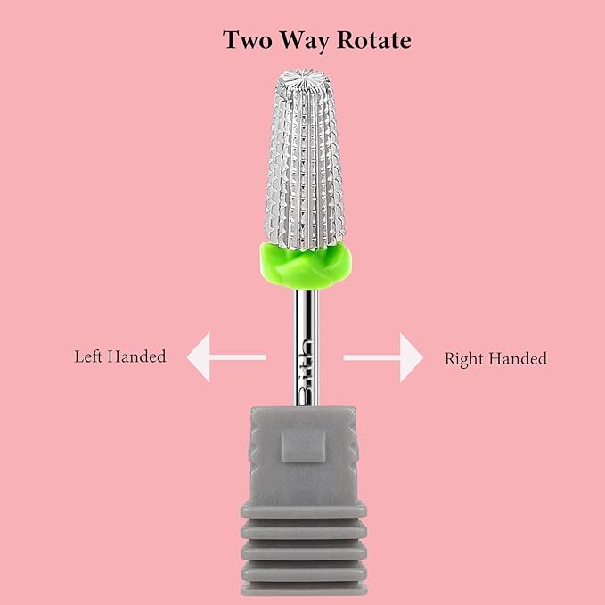 5 in 1 Nail Drill Bits, 3/32”Professional Carbide Drill Bits for Nails Multifunction Bit, Fast Remove Acrylic Hard Gel Cuticle Nail Efile Bit Manicure Pedicure,Two Way Rotate,Coarse