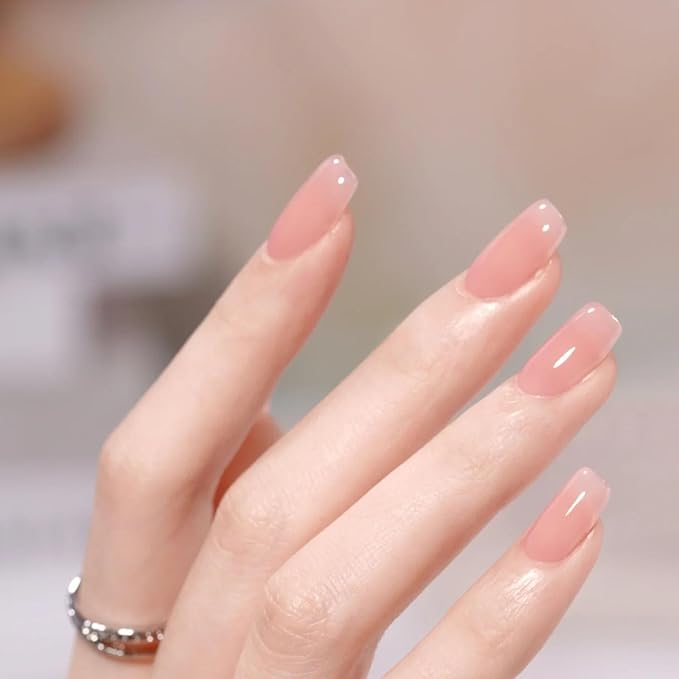COSMOO Quick Dry Nail Polish, Chip Resistant Manicure, Non-Toxic, Vegan, Cruelty Free, 12ml, Fast Drying in 60 Seconds (Sheer Nude Pink)