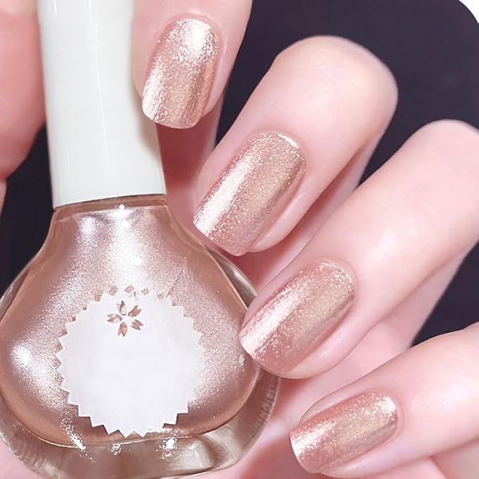 COSMOO Mermaid Pearl Nail Polish Pink Aurora Effect Nail Polish, Fast Drying & Long Lasting, Trendy DIY at Home Nail Gift