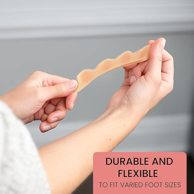 2 Pcs Toe Separators for Women & Men - Silicone Children Newborn Adult Toe Spacers for Overlapping Toes, Bunions, Hammer Toe, Toe Straightener for Foot Pain Relief ([3 months - 4 years old] Skin)