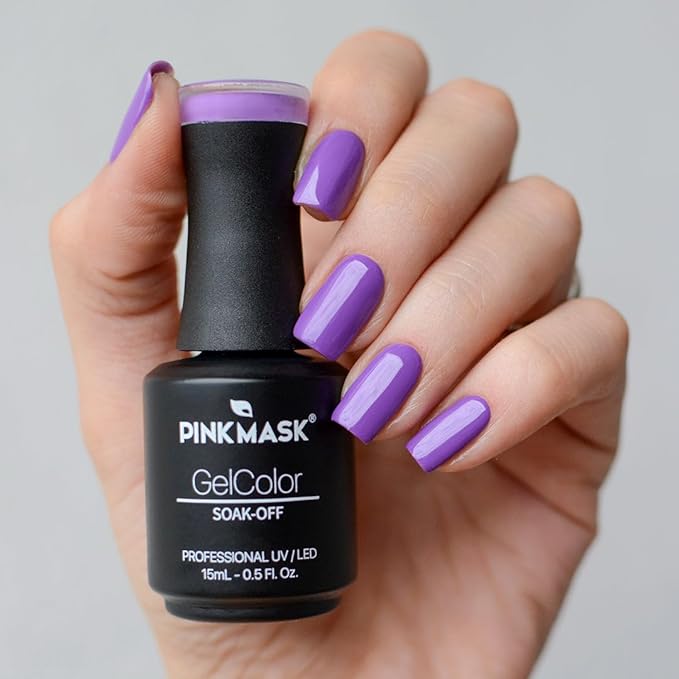 PINK MASK Gel Color Nail Polish April Love 15ml / o.5 oz - UV/LED Gel Polish, Non Wipe, Long Lasting, Soak Off Formula