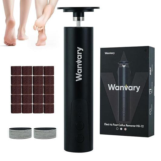 2 in 1 Electric Foot Callus Remover, USB Rechargeable Foot File Sander with 80/120 Grit Sandpaper Discs and LED Digital Display,Professional 1200RPM Aluminum Callus Remover for Feet,Nail Care