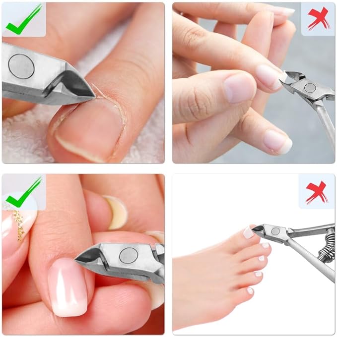 Cuticle Nipper Cuticle Remover Cuticle Trimmer Stainless Steel Cuticle Cutter Clipper Nail Tools for Fingernails and Toenails