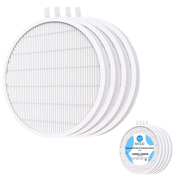 4 Pcs Nail Dust Collector Filter Replacement Filter Reusable Dust Collector Filter No Spilling Dust Filter for Nail Dust Machine Manicure Tools Nail Salon Home Use