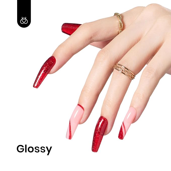 Beetles Glitter Red Gel Nail Polish Wine Red Shimmer Gel Polish 1Pcs 0.5Oz 15ml Soak Off UV LED Nail Lamp Nail Art Manicure Salon DIY Home Nail Design Decoration