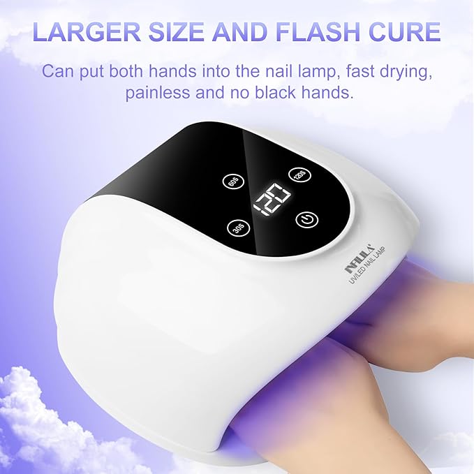 NXJ INFILILA 268W Nail Lamps for Gel Polish Large Space, Faster UV Light for Gel Nails, Professional Flash Cure Nail Dryer with 66Pcs Lamp Beads for Hands & Feet, Quick Dry for Salon & Home