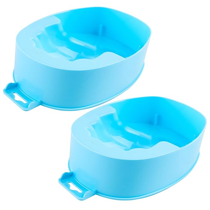 Framendino, 2 Pack Manicure Hand Bowl Nail Art Soak Off Bowls for Hands Wash Spa Tool Blue