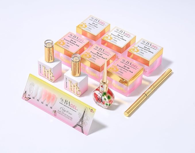 BA.GEL Paris French Builder Gel All-in-One Starter Kit for Nail Professionals, TPO FREE