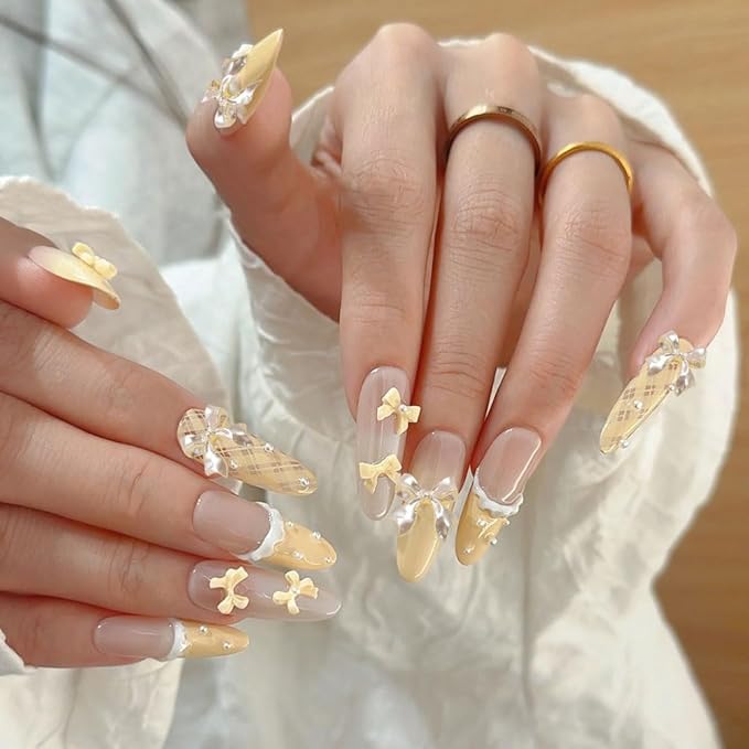 100PCS Bow Nail Charms, 3D Cute Colorful Bow Colorful Aurora Flat Back Manicure Decorations for Nail Jewelry DIY Crafts