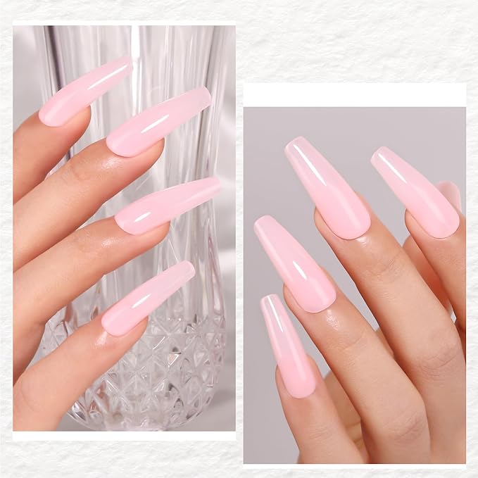 Imtiti Rubber Base Gel Polish, 15ML Nude Pink Color Base Gel For Nails Builder Gel Sheer Jelly Strengthener For Starters DIY Nail Art Soak Off UV LED