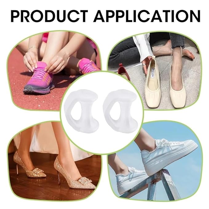 8Pair White Toe Separators Gel, Silicone Toe Spacer, Bunion Toe Spacers, Little Toe Cushions Straightener Soft Gel Orthotics for Crooked Toes, Overlapping Toes