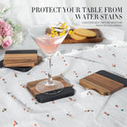 Acacia Wood Black Marble Coasters - Image 4