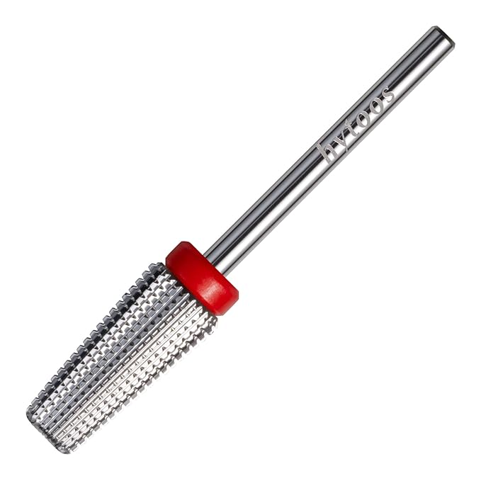 Fine 5 in 1 Nail Drill Bits, Safety Carbide Nail Bit, Straight Cut Tapered Drill Bits for Nails, 3/32 Two-way, Electric Manicure Drills Accessories