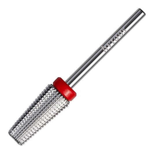 Fine 5 in 1 Nail Drill Bits, Safety Carbide Nail Bit, Straight Cut Tapered Drill Bits for Nails, 3/32 Two-way, Electric Manicure Drills Accessories