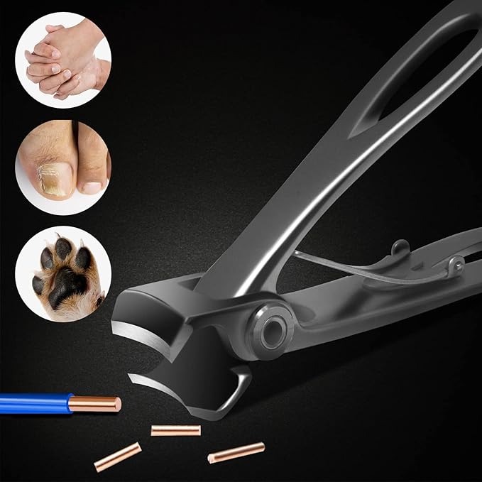 Toenail Clippers for Thick Toenails, Long Handle Wide Jaw Opening Nail Clippers for Adult, Men, Seniors, Extra Large Heavy Duty Toenail Clippers for Fingernail & Ingrown Toenail (2 Piece Set)
