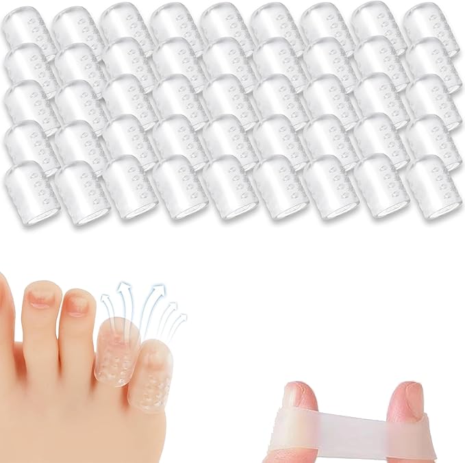 Silicone Anti-Friction Toe Protector, Silicone Toe Protectors, 2024 New Gel Toe Protectors, Breathable Little Toe Covers, Blisters, Calluses, and Corns Protection (50PCS)