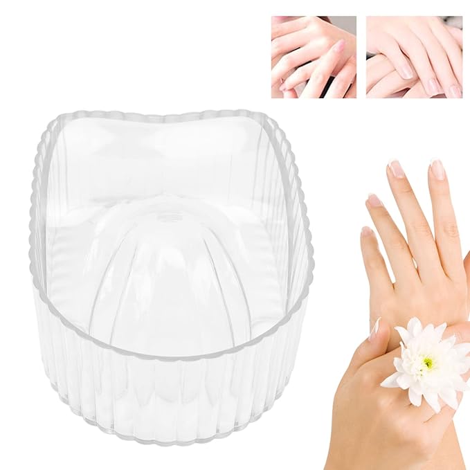 Nail Art Wash Soaker Tray, Transparent Hand Soaking Bowl Portable Acrylic Manicure Soaking Soak Bowl, Art Polish Remove Wash Soaker for Beauty Salon (Transparent)