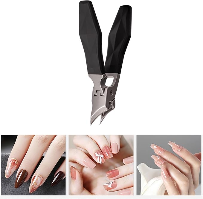 Angled Nail Clippers Black Eagle Beak Oblique Slanted Curved Thick Professional Nail Clippers for Women Adult Men Ingrown