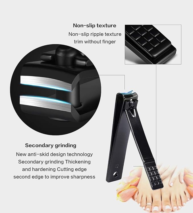 Sharp Nail Scissors and Nail Clippers Set High Precisio Stainless Steel Nail Cutter Pedicure Kit Nail File Manicure Pedicure Kit Fingernails & Toenails with stylish case (blue_(15in1))