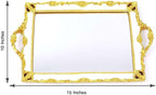 Efavormart Metallic White/Gold Resin Decorative Serving Tray - Image 3