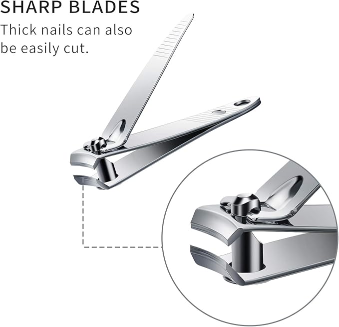 32 Pieces Stainless Steel Fingernail Nail Clipper Bulk Silver Portable Toenail Clippers Cutter Set
