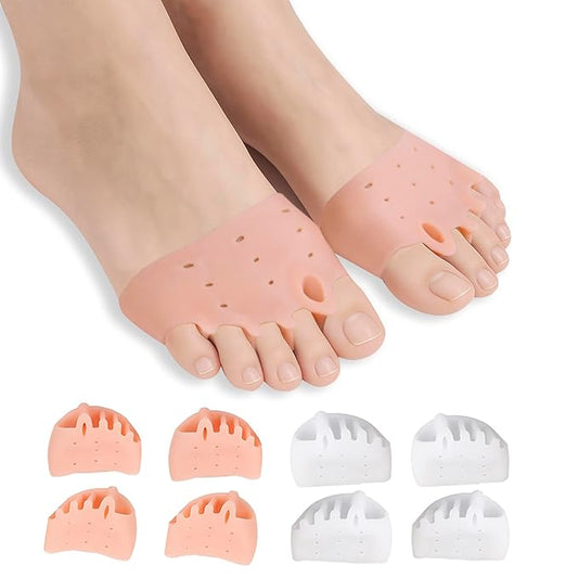 4 Pairs Silicone Toe Separators for Women & Men Soft, Breathable Toe Spacers for Comfort, Bunion Relief, and Pedicure – Toe Alignment Correctors