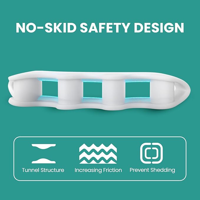 Welnove Toe Separators Spacers for Women - 4 Pack Gel Toe Straightener to Correct Bunions and Relieve Foot Pain - Silicone Toe Spacers for Toe Overlapping Yoga Practice, Pure White