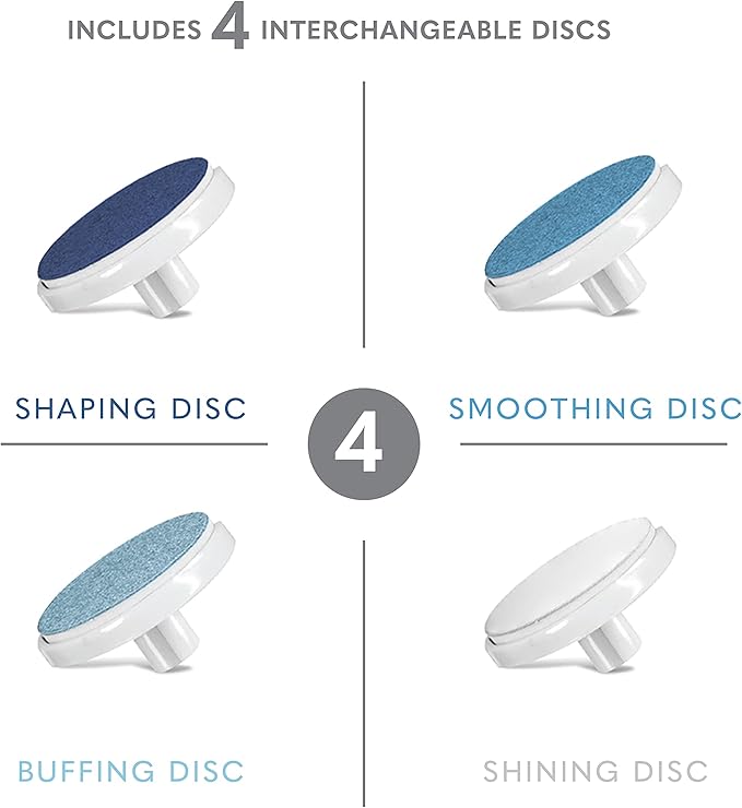 BELLASONIC 4-in-1 Rechargeable Electric Nail File Set with Travel Pouch – Unique Oscillating Head – Shape, Smooth, Buff & Shine Nails – Remove Cuticles & Calluses (Navy/Gold)