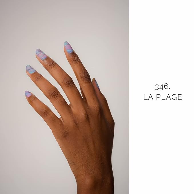 NAILOG Semi Cured Gel Nail Strips (20 Extra Long Stickers/Wraps) | Buy 2 Get 1 UV Lamp| Glossy & Long Lasting Soft Gel Finishing | La Plage, 1.0 Count