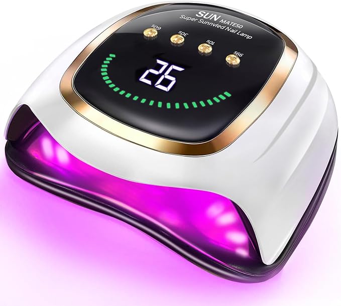 Upgraded red Light Treatment Gel Nail Light 72 LED Nail Light, 4 Timer Settings, one Button Start and Breathing Light Design, Hand and Foot use, Suitable for Fast Curing Anti Blackhand, Large LCD